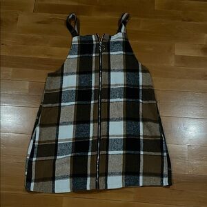 Stylish Plaid Women's Dress with Zipper
